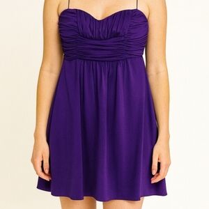 Star Vixen Purple Strapless Formal Prom Mini Dress Ruched Mini Dress Sz Lg